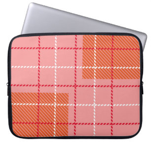 Housse Pour Ordinateur Portable Plaid À damiers Motif en tissu rose, pâle ou