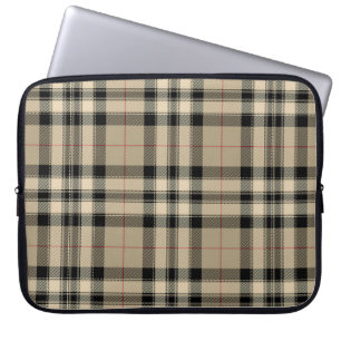 Housse Pour Ordinateur Portable Plaid Beige Classique