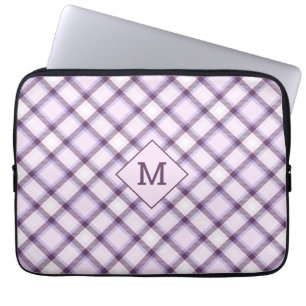 Housse Pour Ordinateur Portable Plaid Monogramme personnalisé / Motif Tartan