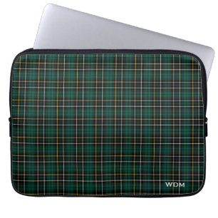 Housse Pour Ordinateur Portable Plaid vert-foncé de tartan de MacAlpine de clan