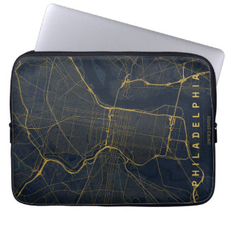 Housse Pour Ordinateur Portable Plan de la ville de Philadelphie aux États-Unis, d