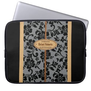 Housse Pour Ordinateur Portable Planche de surf en bois de monogramme de Faux