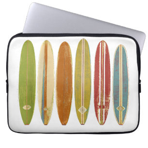 Housse Pour Ordinateur Portable Planches de surf Longboard Style Rétro Vintage Sur
