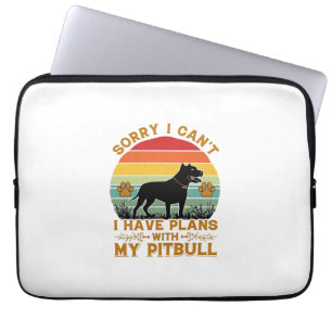 Housse Pour Ordinateur Portable Plans de boisson Chien Pitbull Rétro Coucher de so