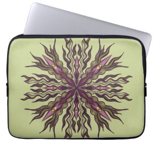 Housse Pour Ordinateur Portable Plante à œil psychédélique - Mandala botanique sur