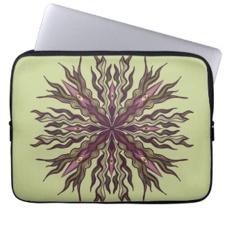 Housse Pour Ordinateur Portable Plante à œil psychédélique - Mandala botanique sur
