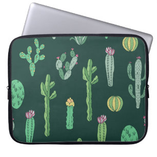 Housse Pour Ordinateur Portable Plantes de Cactus : Arrière - plan Vintage sans co