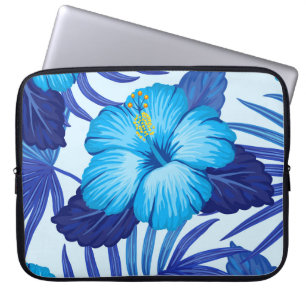 Housse Pour Ordinateur Portable Plantes tropicaux hawaïens, motif hibiscus.