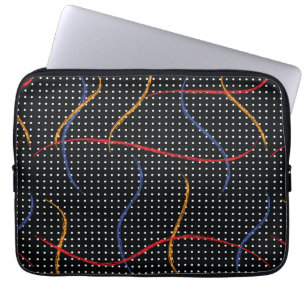 Housse Pour Ordinateur Portable Plaque et points de peinture rétro