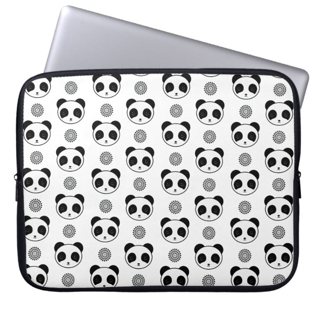 Housse Pour Ordinateur Portable Playful Kawaii Panda Mandala Pattern (Devant)