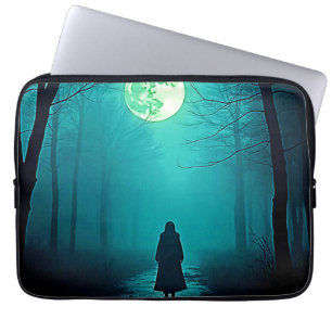 Housse Pour Ordinateur Portable Pleine lune éffrayante Conception nocturne