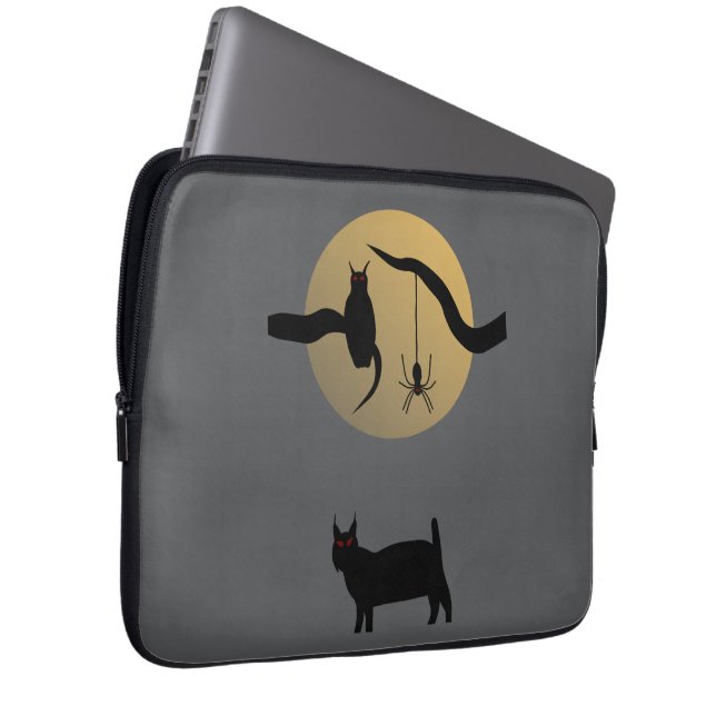 Housse pour ordinateur portable pleine lune hantée (Devant droit)