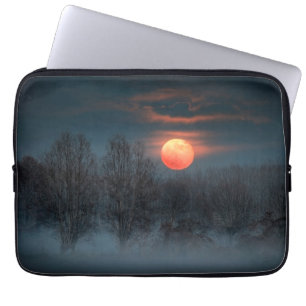 Housse Pour Ordinateur Portable Pleine lune   Novembre à Scalenghe, Italie