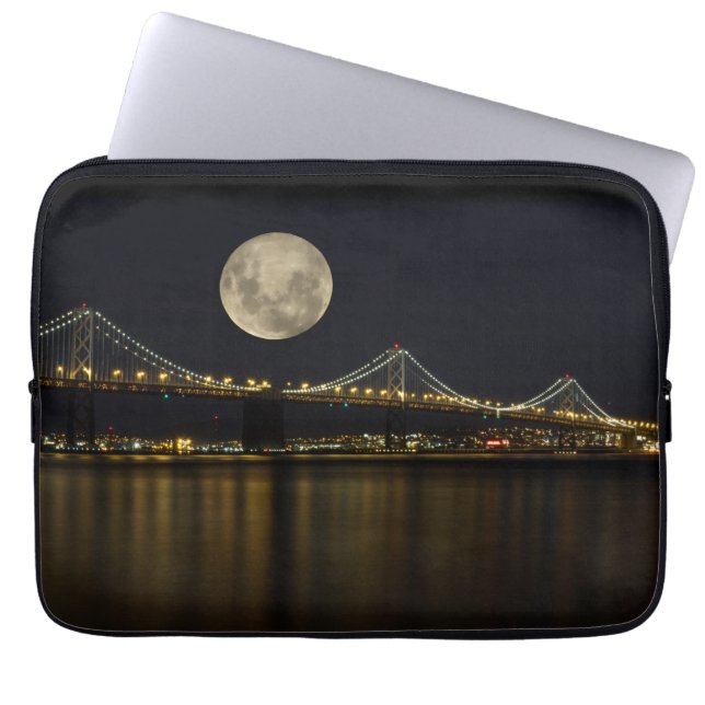 Housse Pour Ordinateur Portable Pleine lune sur le pont Bay (Devant)