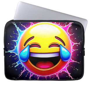 Housse Pour Ordinateur Portable Plongeon de Joie : Art Emoji qui Rit