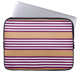 Housse Pour Ordinateur Portable Plum et blanc cinq bandes motif avec bronzage
