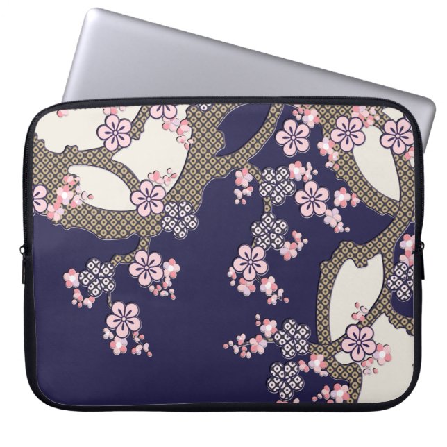 Housse Pour Ordinateur Portable Plum fleur traditionnel japonais textile (Devant)