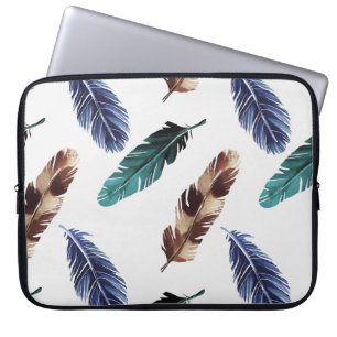 Housse Pour Ordinateur Portable Plumes colorées Texture tribale