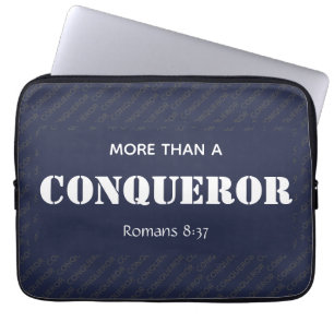 Housse Pour Ordinateur Portable PLUS QU'UN CONQUÉRANT Chrétien Motivationnel