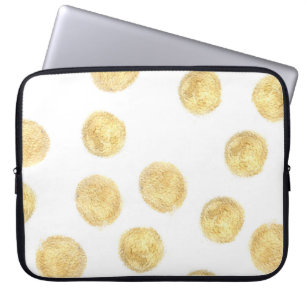 Housse Pour Ordinateur Portable Pointe Polka Dorée Tirée
