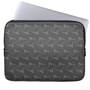 Housse Pour Ordinateur Portable Points argentés tourbillonnants élégants sur gris