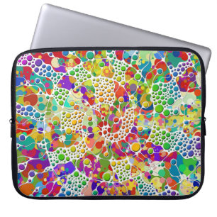 Housse Pour Ordinateur Portable Points colorés Spirales Peinture à la main 2