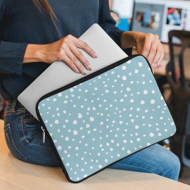 Housse Pour Ordinateur Portable Points Dalmatiens Bleus, Points Dalmatiens, Impres (Créateur téléchargé)