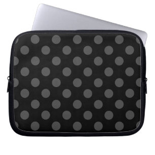 Housse Pour Ordinateur Portable Points gris sur fond noir