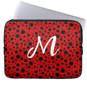 Housse Pour Ordinateur Portable Points polka rouge