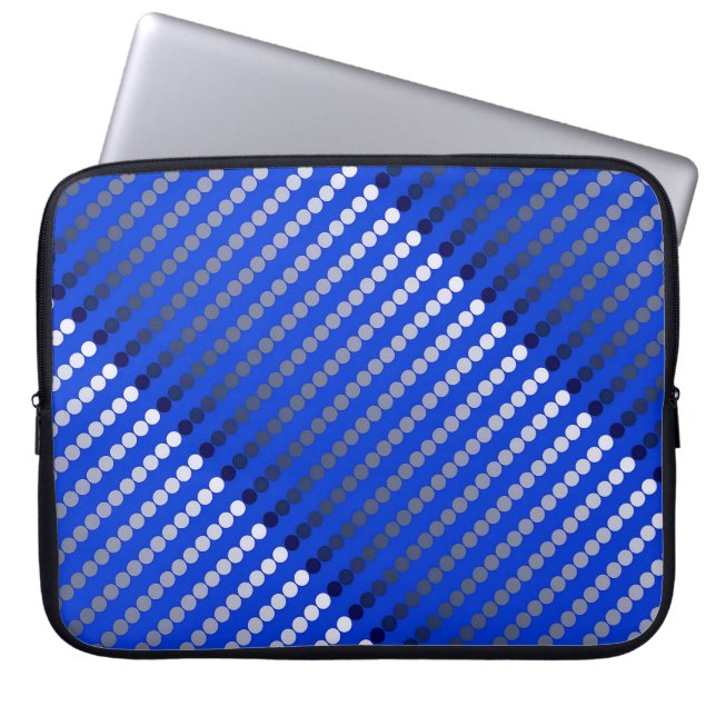Housse Pour Ordinateur Portable Points satinés - bleu cobalt et étain (Devant)