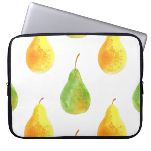 Housse Pour Ordinateur Portable Poires dessinées à la main, aquarelle image alimen