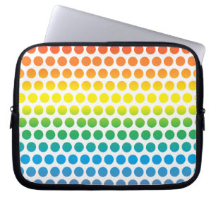 Housse Pour Ordinateur Portable Pois arc-en-ciel blanc