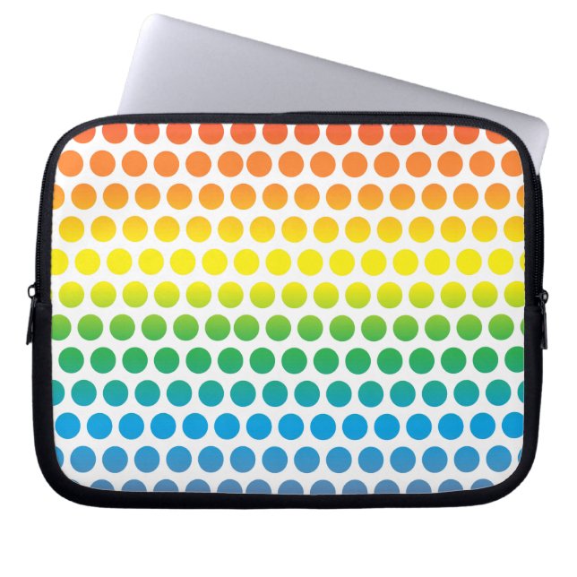 Housse Pour Ordinateur Portable Pois arc-en-ciel blanc (Devant)