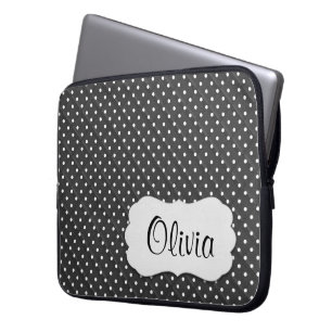 Housse Pour Ordinateur Portable Pois avec nom