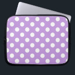 Housse Pour Ordinateur Portable Pois blancs sur lilas<br><div class="desc">Pois blancs sur lilas</div>