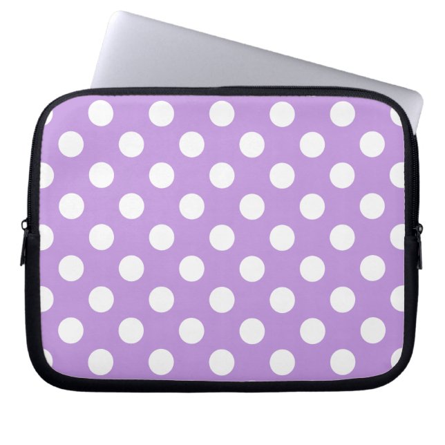 Housse Pour Ordinateur Portable Pois blancs sur lilas (Devant)