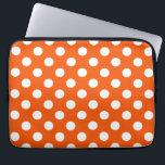 Housse Pour Ordinateur Portable Pois blancs sur orange<br><div class="desc">Pois blancs sur orange</div>