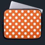 Housse Pour Ordinateur Portable Pois blancs sur orange<br><div class="desc">Pois blancs sur orange</div>