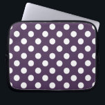 Housse Pour Ordinateur Portable Pois blancs sur prune violette<br><div class="desc">Pois blancs sur prune violette</div>