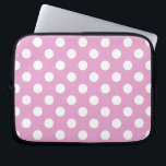 Housse Pour Ordinateur Portable Pois blancs sur rose pâle<br><div class="desc">Pois blancs sur rose pâle</div>