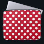 Housse Pour Ordinateur Portable Pois blancs sur rouge<br><div class="desc">Pois blancs sur rouge</div>
