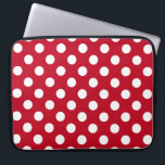 Housse Pour Ordinateur Portable Pois blancs sur rouge<br><div class="desc">Pois blancs sur rouge</div>