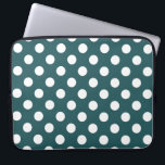Housse Pour Ordinateur Portable Pois blancs sur turquoise<br><div class="desc">Pois blancs sur turquoise</div>