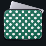 Housse Pour Ordinateur Portable Pois blancs sur vert sauge<br><div class="desc">Pois blancs sur vert sauge</div>