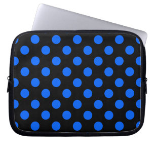 Housse Pour Ordinateur Portable Pois bleu et noir