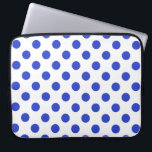 Housse Pour Ordinateur Portable Pois bleu royal<br><div class="desc">Pois bleus royaux sur arrière - plan blanc</div>