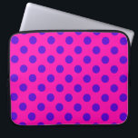 Housse Pour Ordinateur Portable Pois bleus sur fuchsia<br><div class="desc">Pois bleus sur fuchsia</div>