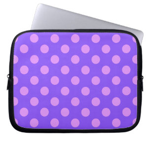 Housse Pour Ordinateur Portable Pois Lilac sur periwinkle
