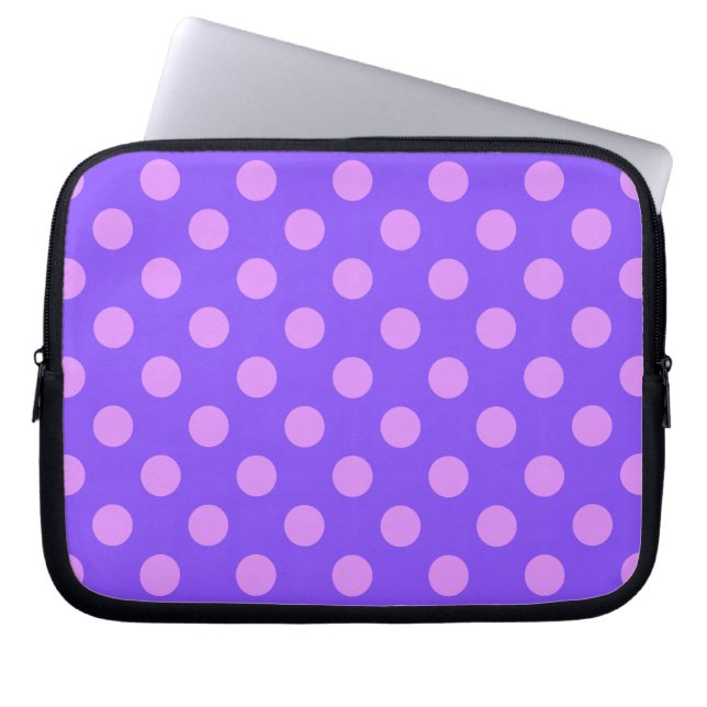 Housse Pour Ordinateur Portable Pois Lilac sur periwinkle (Devant)