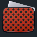 Housse Pour Ordinateur Portable Pois noirs en rouge<br><div class="desc">Pois noirs en rouge</div>